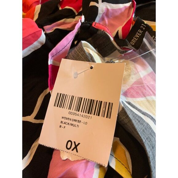 Forever 21+ Multi Color Abstract Print Maxi Dress Size 0X New - Picture 11 of 12